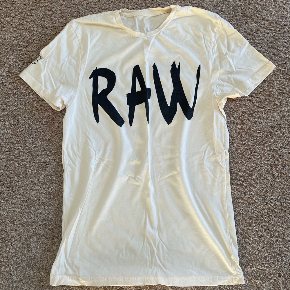 Small raw t shirt unisex cream